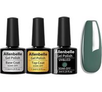 Uur-(Base & Top Coat + Un Vernis) Vernis Semi Permanent À Vernis Ongles Semi Permanent Gel Uv Led Nail Art Soak Off Manucure (7.3ml/Pc Lot De 3) 90545