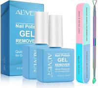 Uur-Dissolvant Vernis Semi Permanent, 2pcs Magic Remover Semi Permanent Avec Un Bloc Polissoir Ongles Un Grattoir À Cuticules, Disolvant A Ongles Semi Permanent - Rapide Du Vernis À Ongles Gel