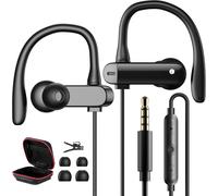UUR-Écouteurs avec câble pour Samsung A25 A23 A15 A14 A13 A05s, écouteurs intra-auriculaires avec prise jack 3,5 mm, crochet auriculaire, microphone ENC, pour XiaoMi Redmi Note 13 12 Pro 11S 10 Moto