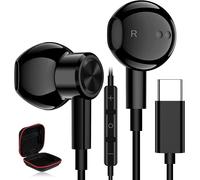 UUR-Écouteurs USB C pour iPhone 15 Samsung A34 A33 A54 A53 S23 FE S21 S20, HiFi Stéréo Écouteurs USB Type C Magnétique à Isolation Sonore avec Micro et du Volume pour Pixel 9 Pro 8a OnePlus 11 Mi 13T