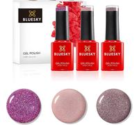 Uur-Ensemble De Vernis À Ongles En Gel Bluesky, Collection De 10 Ans D'anniversaire, Ensemble 2, 3 X 5 Ml, Rose, Mauve, Nu, Pastel, Paillettes Fines (Nécessite Un Durcissement Sous Uv Ou Lampe À Led)