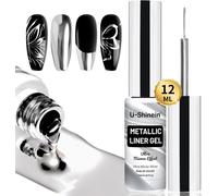 Uur-Gel De Peinture En Métal, Manucure Effet Miroir, Vernis À Ongles Avec Pinceau Intégré, Pour Salon Et Bricolage - Argent Super Brillant
