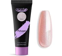 Uur-Glam'up Paris - Poly Gel Semi-Permanent - Gel D'extension En Tube - Gel De Construction Ongles Uv - Art Design Pour Ongles - Facile À Utiliser - Longue Durée - Rose Pailleté