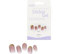 Uur-Glam'up Paris - Sticker Gel Semi-Permanent - Vernis Gel Adhésif - Qualité Professionnelle - Longue Tenue - Autocollants Facile À Utiliser - 16 Pièces - Strip Nail - French Doré Et Strass