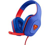 UUR-GXTrust 415SM Zirox Casque Gaming Licence Superman pour PC Xbox PS4 PS5 Switch Mobile, Transducteurs 50mm, Audio Jack 3.5mm, Câble de 2m, Casque Gamer Filaire Léger Over-Ear avec Micro, Bleu