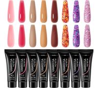 Uur-Kit Ongle Acrygel Rose Glitter Tube Gel Ongles 8 Couleurs 15ml, Gel Construction Ongle Uv Pour Les Débutantes Diy À La Maison, Cadeau Pour Femmes