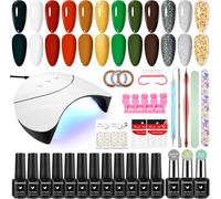 Uur-Kit Vernis Semi Permanent Complet, Kit Ongle Gel U V Complet 12 Couleurs Pour Le Jour De Noël, Set Manucure Semi Permanent Avec Manucure Outils, Cadeaux Pour Femmes