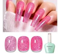 Uur-Pink Glitter Gel Vernis À Ongles 16ml Grand Flacon Glitter Irisé Glitter Uv/Led Trempé Vernis À Ongles Pour Manucure Diy