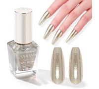 Uur-Saviland Holographischer Nagellack Glitzer Nagellack Holographic Glitter Regenbogen Shining Glitter Super Shine Nail Art Polish (Champagner Gold, 10 Ml)