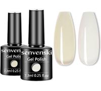 Uur-Senvenski Blanc Laiteux Gelée Vitrail Vernis Semi Permanent, Vernis À Ongles Gel Cristal Transparente Nudité Couleur Shellac Cadeau Uv Led Art Kit Pour French Manucure (Cs2-002)