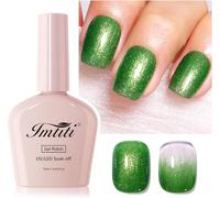Uur-Vernis À Ongles En Gel Pailleté, 1pcs Vernis À Ongles En Gel Pailleté Vert, Vernis À Ongles Led Uv Vert,Manucure De Départ Pour Le Salon De Manucure À Domicile Pour Les Femmes (10 Ml)