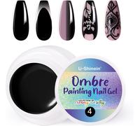 Uur-Vernis À Ongles Gel Ombré, Printemps Été Coloré, Pour Ongles Ombrés, Aura Nails, French Manucure Diy Nail Art #04 Noir