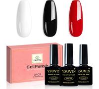 Uur-Vernis Semi Permanent, 3 Couleurs Noir Blanc Et Rouge Vernis À Ongles Gel Soak Off Uv Ensemble D'ongles Couleur De Base Pour Nail Art Salon Diy À La Maison, Noël La Saint-Valentin Cadeaux