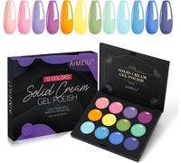 Uur-Vernis Semi Permanent Crème Solide, 12 Couleurs Palette De Vernis Gel Bonbon Macaron, Nacré Avec Fil Shell Glitter Lot Vernis À Ongles Gel Uv Led Nail Art Manucure - Kit 19