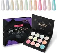 Uur-Vernis Semi Permanent Crème Solide, 12 Couleurs Palette De Vernis Gel Brillant Perle Gel, Nacré Avec Fil Shell Glitter Lot Vernis À Ongles Gel Uv Led Nail Art Manucure - Kit 13