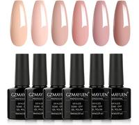 Uur-Vernis Semi Permanent Rose Nude 6pcs Rose Pale Pastel Gel Couleur Ongle Uv Soak Off Rose Clair Polish French Manucure Set