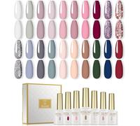 Uur-Vernis Semi Permanent,Vernis À Ongles En Gel 20 Couleurs Caramel Bleu Violet Rouge Dégradé Classique Uv Gel Polish Avec De Vernis Brillante Diy Manucure Mariage Rencontre