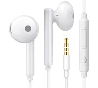 UUR-WH6 Casque avec Filaire, Semi in Ear Câble Ecouteurs avec Câble 3.5 pour MP3/MP4, iPad, Honor 6X/7X/8X/9/10, Huawei, Samsung Galaxy S6/S7/S8, Redmi Note 8/9 - Blanc