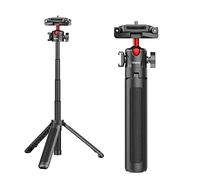 UURig Mini trépied extensible MT-16 - 4 niveaux - Tête sphérique 360° - Chaussure froide - Léger - Noir/rouge