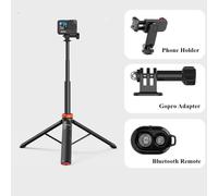 UURIG-Trépied Selfie Stick pour GoPro,12,11,Insta360,Action Camera,Selfie Stick,Hand Grips Extension,x accessoires - Type Tripod w RemotewClip