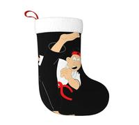 Uusnwaa Bas de Noël imprimé karaté avec revers en peluche super douce blanche pour la famille et les vacances