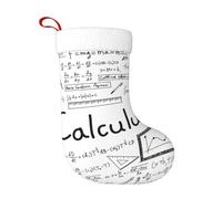 Uusnwaa Bas de Noël mathématiques avec motif géométrique geek calculus, avec manchette en peluche blanche super douce pour décoration de vacances en famille