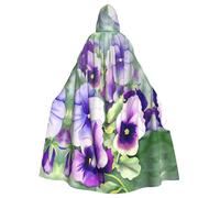 Uusnwaa Cape à capuche avec impression de pensée parfaite, cape avec capuche médiévale de la Renaissance pour homme et femme, costume d'Halloween et de cosplay