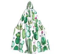 Uusnwaa Cape à capuche avec imprimé cactus tropical, arbre et fleur, cape avec capuche médiévale de la Renaissance pour homme et femme, costume d'Halloween et de costumade
