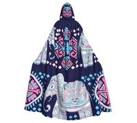 Uusnwaa Cape à capuche avec imprimé éléphant violet avec capuche pour homme et femme, costume d'Halloween et de cosplay