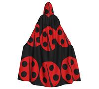 Uusnwaa Cape à capuche imprimée coccinelle, cape avec capuche médiévale Renaissance pour homme et femme, costume d'Halloween et de cosplay