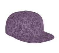 Uusnwaa Casquette de baseball imprimée violette, visière plate structurée, snapback réglable, unisexe, hip-hop, streetwear, couvre-chef léger et tendance pour homme et femme, sports de plein air