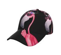 Uusnwaa Casquette de baseball réglable avec imprimé flamant rose pour course à pied, entraînements et activités de plein air toutes saisons, taille unique adulte, noir