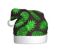 Uusnwaa Chapeau de Noël imprimé ananas unisexe, chapeau de Père Noël pour adultes, chapeau de Noël épais pour fête du Nouvel An