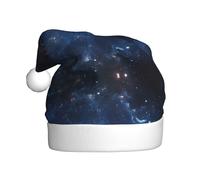 Uusnwaa Chapeau de Noël imprimé galaxie espace ciel étoilé, chapeau de Père Noël unisexe pour adultes, chapeau de Noël épais pour fête du Nouvel An