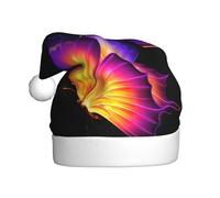 Uusnwaa Chapeau de Noël violet imprimé papillon, chapeau de Père Noël unisexe pour adultes, chapeau de Noël épais pour fête du Nouvel An