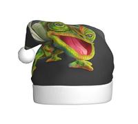 Uusnwaa Chapeau de Père Noël unisexe pour adulte Motif caméléon Écouter de la musique