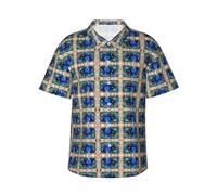 Uusnwaa Chemise hawaïenne 3D avec imprimé dauphin du monde sous-marin pour homme, chemise d'été décontractée à manches courtes boutonnées avec poche poitrine gauche (S-3XL), Noir , M