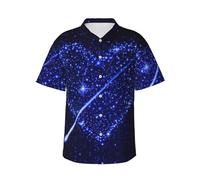 Uusnwaa Chemise hawaïenne à manches courtes avec poche poitrine gauche pour homme - Imprimé cœur - Pour l'été et la plage, Noir , L