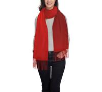 Uusnwaa Écharpe à rayures rouges pour femme, écharpe douce au toucher cachemire pour femme, écharpe chaude pour l'automne et l'hiver, châle à franges tendance