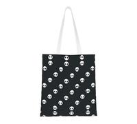 Uusnwaa Grand sac fourre-tout réutilisable avec imprimé tête de mort, sac d'épicerie, léger et lavable pour voyage, travail, école