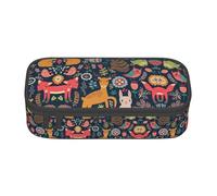 Uusnwaa Grande trousse à fermeture éclair avec poche en maille pour l'école Motif chouette lapin oiseau renard