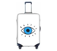 Uusnwaa Housse de bagage de voyage avec fermeture éclair dissimulée, impression mauvais œil, accessoires essentiels de voyage, blanc, L