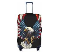 Uusnwaa Housse de bagage lavable avec fermeture éclair dissimulée - Motif drapeau de l'aigle américain, blanc, XL