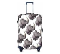 Uusnwaa Housse de bagage lavable avec fermeture éclair dissimulée Motif rhinocéros en colère, blanc, M