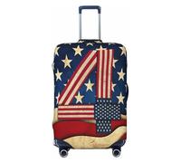 Uusnwaa Housse de protection lavable avec drapeau patriotique du 4 juillet, protection de valise tendance, anti-poussière et anti-rayures, Noir , M