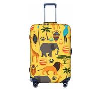 Uusnwaa Housse de protection lavable pour valises de voyage anti-poussière et anti-rayures Motif éléphant d'Afrique, Noir , L