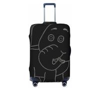 Uusnwaa Housse de protection lavable pour valises de voyage anti-poussière et anti-rayures Motif éléphant Blanc, Noir , XL
