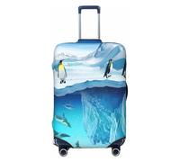 Uusnwaa Housse de protection lavable pour valises de voyage anti-poussière et anti-rayures Motif pingouins sur l'iceberg, Noir , M