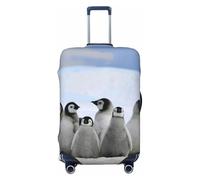 Uusnwaa Housse de protection pour valise de voyage lavable avec motif pingouins et neige, Noir , S