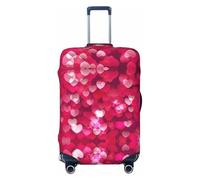 Uusnwaa Housse de protection pour valises de voyage lavables avec motif cœur pour la Saint-Valentin, protection contre la poussière, anti-rayures, Noir , XL